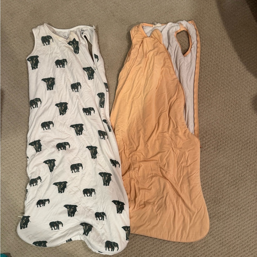 Elephant Print and Solid Sleep Sacks